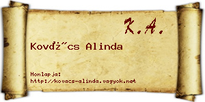 Kovács Alinda névjegykártya